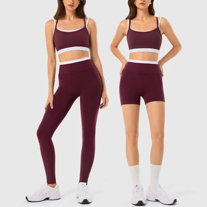 INNO MINT Women's 2-Piece Fitted Workout Set - Soft, Breathable Gym Wear with Seamless Yoga Pants and Padded Sports Bra in High-Stretch Spandex Fabric