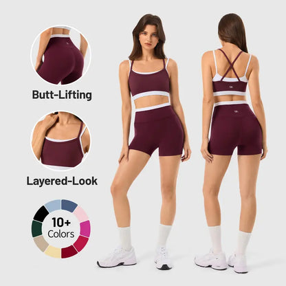 INNO MINT Women's 2-Piece Fitted Workout Set - Soft, Breathable Gym Wear with Seamless Yoga Pants and Padded Sports Bra in High-Stretch Spandex Fabric