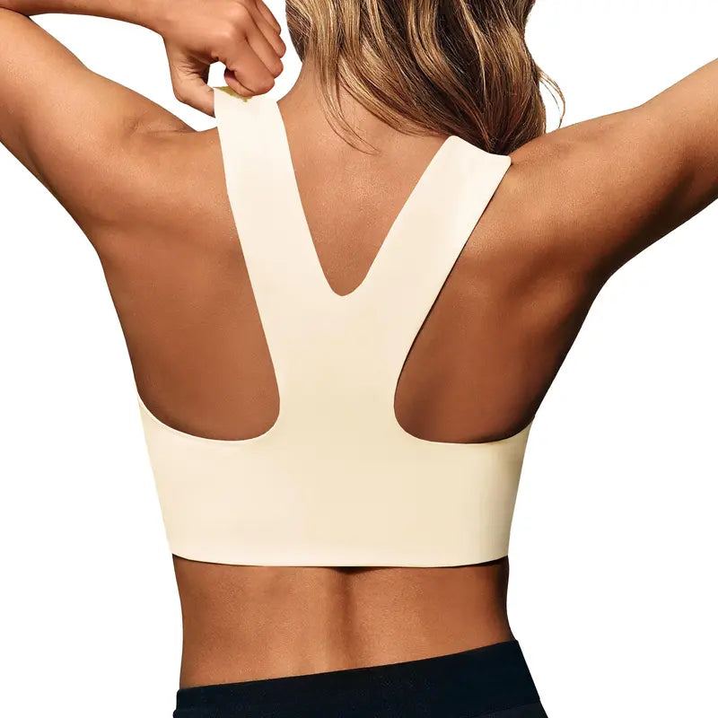 Aoysky Women's Fitted Buttery Soft Square Neck Padded Seamless Longline Sports Bra - Ideal for Yoga, Running, and Gym Workouts