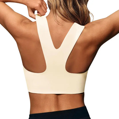 Aoysky Women's Fitted Buttery Soft Square Neck Padded Seamless Longline Sports Bra - Ideal for Yoga, Running, and Gym Workouts