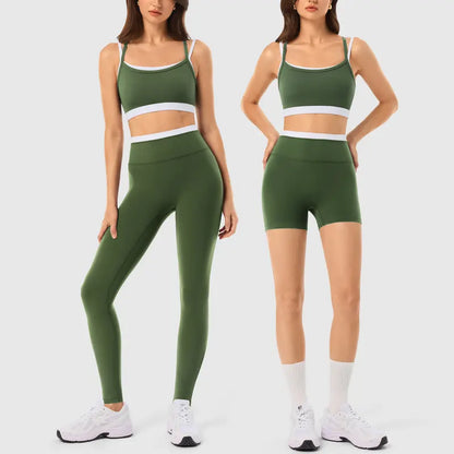 INNO MINT Women's 2-Piece Fitted Workout Set - Soft, Breathable Gym Wear with Seamless Yoga Pants and Padded Sports Bra in High-Stretch Spandex Fabric