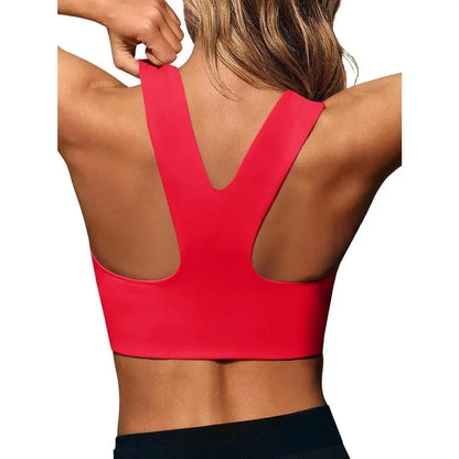 Aoysky Women's Fitted Buttery Soft Square Neck Padded Seamless Longline Sports Bra - Ideal for Yoga, Running, and Gym Workouts