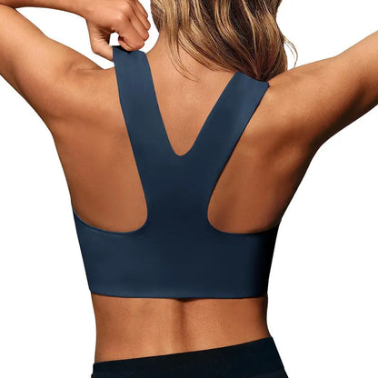 Aoysky Women's Fitted Buttery Soft Square Neck Padded Seamless Longline Sports Bra - Ideal for Yoga, Running, and Gym Workouts