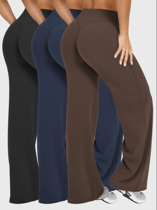Women'S High Waisted Outdoor Running Pants, Versatile Comfortable Loose Wide-Leg Trousers for Yoga & Workout, Fashion Sportswear for All Seasons, Knitted Sports Pants, Casual Sports Bottoms, Casual Activewear Bottoms