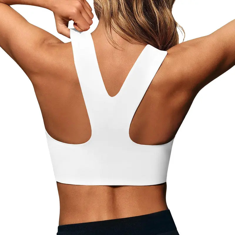 Aoysky Women's Fitted Buttery Soft Square Neck Padded Seamless Longline Sports Bra - Ideal for Yoga, Running, and Gym Workouts