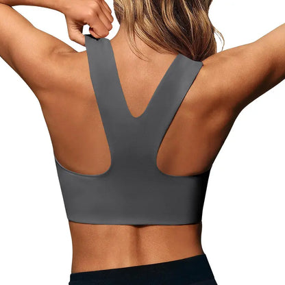Aoysky Women's Fitted Buttery Soft Square Neck Padded Seamless Longline Sports Bra - Ideal for Yoga, Running, and Gym Workouts