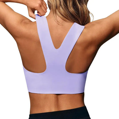Aoysky Women's Fitted Buttery Soft Square Neck Padded Seamless Longline Sports Bra - Ideal for Yoga, Running, and Gym Workouts