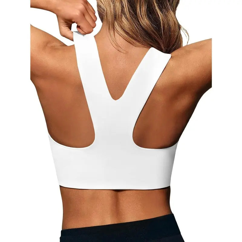 Aoysky Women's Fitted Buttery Soft Square Neck Padded Seamless Longline Sports Bra - Ideal for Yoga, Running, and Gym Workouts