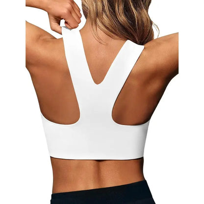 Aoysky Women's Fitted Buttery Soft Square Neck Padded Seamless Longline Sports Bra - Ideal for Yoga, Running, and Gym Workouts