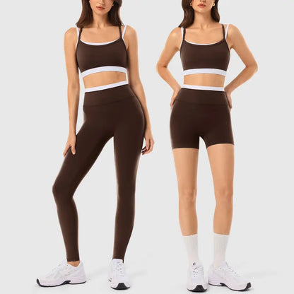 INNO MINT Women's 2-Piece Fitted Workout Set - Soft, Breathable Gym Wear with Seamless Yoga Pants and Padded Sports Bra in High-Stretch Spandex Fabric