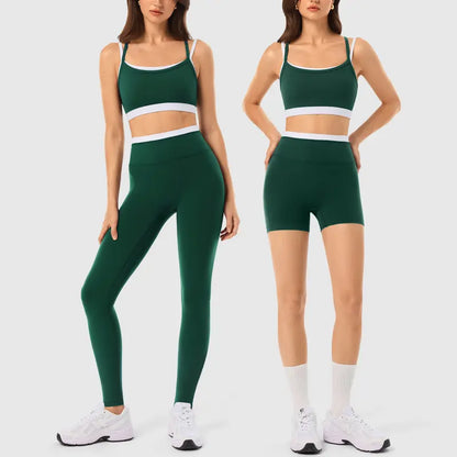 INNO MINT Women's 2-Piece Fitted Workout Set - Soft, Breathable Gym Wear with Seamless Yoga Pants and Padded Sports Bra in High-Stretch Spandex Fabric