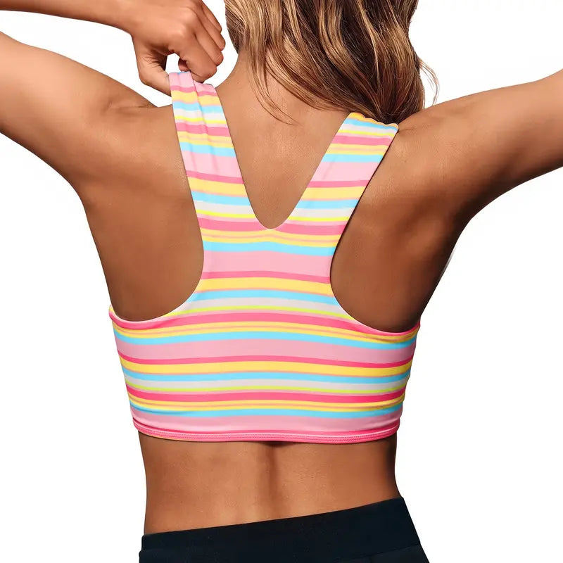 Aoysky Women's Fitted Buttery Soft Square Neck Padded Seamless Longline Sports Bra - Ideal for Yoga, Running, and Gym Workouts