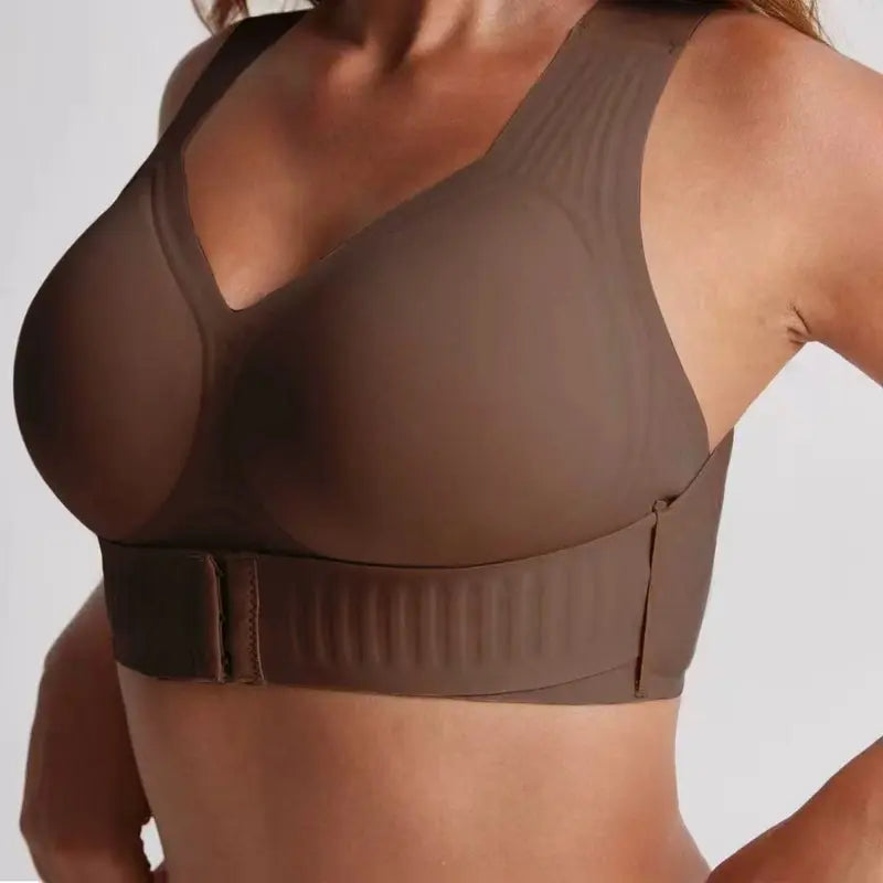 Ibrastar Posture Bra, Women’S Beige Wireless Bra, Soft Breathable Non-Removable Molded Cups, Yoga Fitness Sportswear for Gym and Daily Training, Summer Vibes Bra Soft Comfy Bra Seamless Shaping Bras Push up Bra Bras for Women Minimizer Bra Jelly Bra