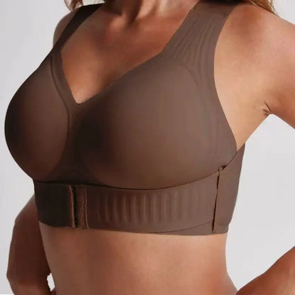 Ibrastar Posture Bra, Women’S Beige Wireless Bra, Soft Breathable Non-Removable Molded Cups, Yoga Fitness Sportswear for Gym and Daily Training, Summer Vibes Bra Soft Comfy Bra Seamless Shaping Bras Push up Bra Bras for Women Minimizer Bra Jelly Bra