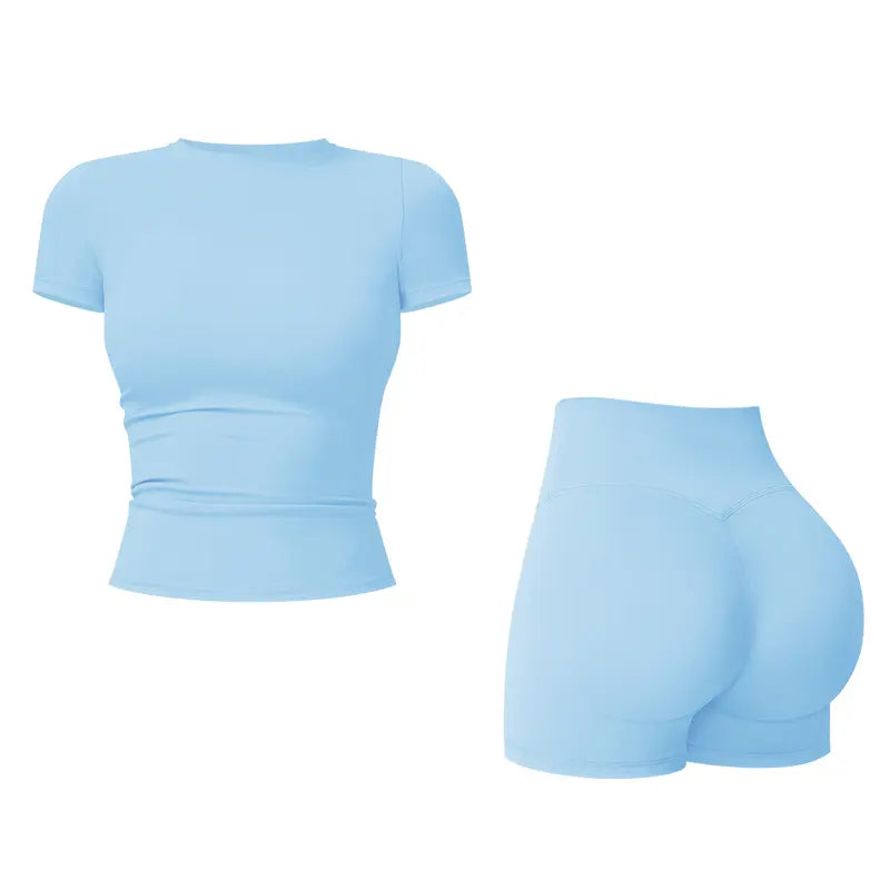 Tenwolf Women's Autumn Two-Piece Activewear Set with Fitted Top and High-Waisted Shorts/Pants; Shaping, Tummy Control, Breathable, Quick-Dry, Stretchy Sportswear for Yoga, Pilates, Workouts, and Casual Wear.