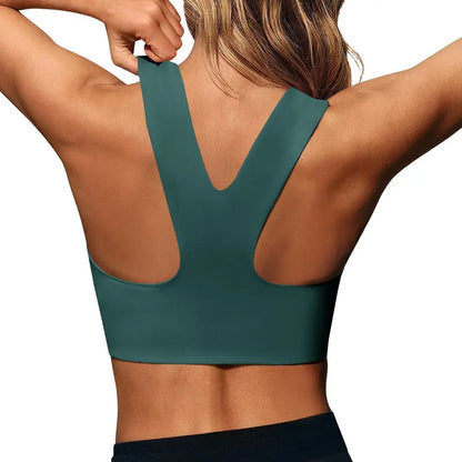 Aoysky Women's Fitted Buttery Soft Square Neck Padded Seamless Longline Sports Bra - Ideal for Yoga, Running, and Gym Workouts
