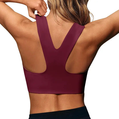 Aoysky Women's Fitted Buttery Soft Square Neck Padded Seamless Longline Sports Bra - Ideal for Yoga, Running, and Gym Workouts
