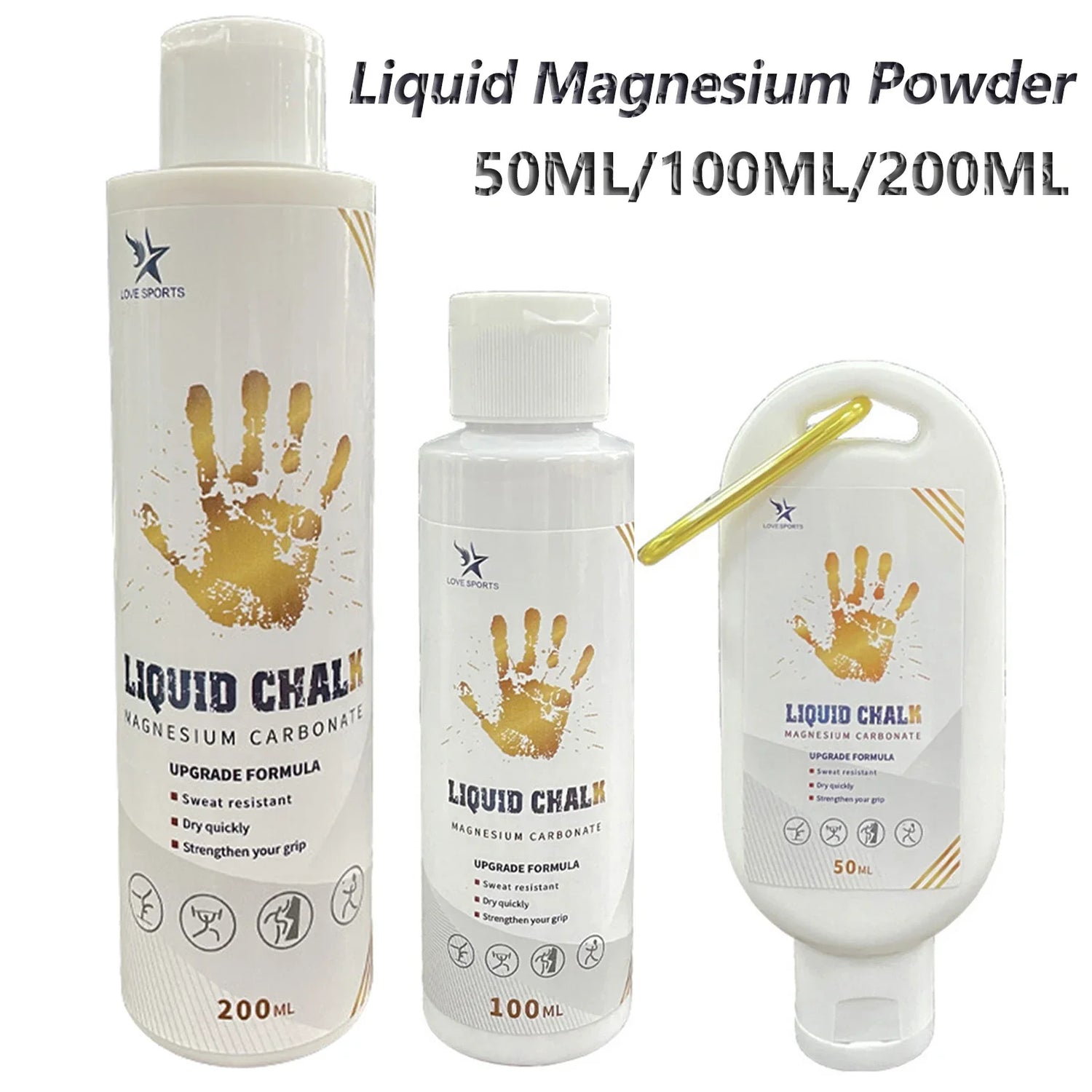 Liquid Chalk for Weight Lifting & Climbing - Anti-Slip Grip Cream (50/100/200ml)