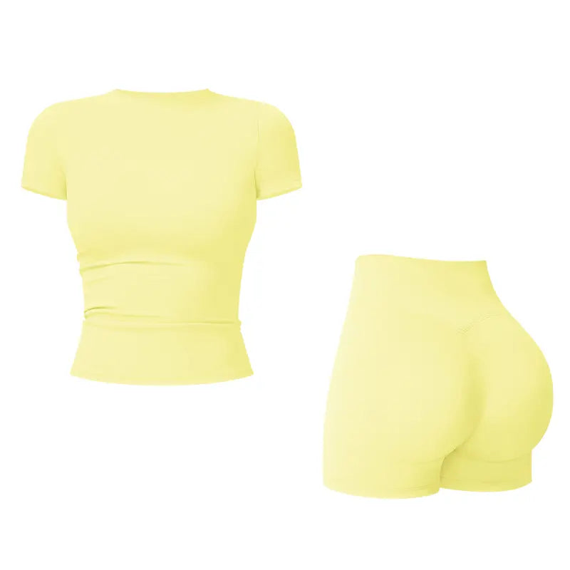 Tenwolf Women's Autumn Two-Piece Activewear Set with Fitted Top and High-Waisted Shorts/Pants; Shaping, Tummy Control, Breathable, Quick-Dry, Stretchy Sportswear for Yoga, Pilates, Workouts, and Casual Wear.