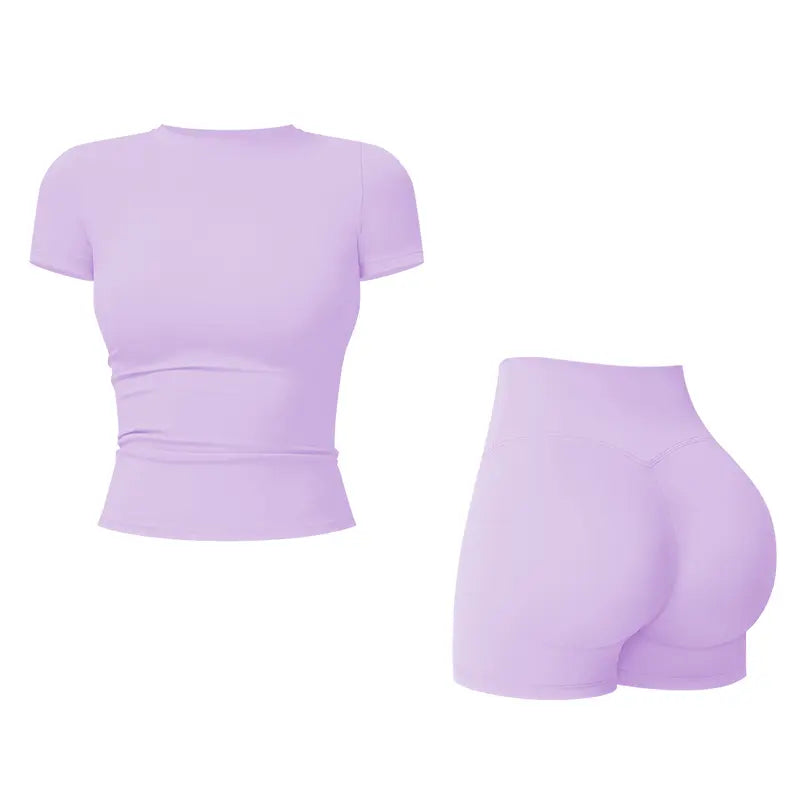 Tenwolf Women's Autumn Two-Piece Activewear Set with Fitted Top and High-Waisted Shorts/Pants; Shaping, Tummy Control, Breathable, Quick-Dry, Stretchy Sportswear for Yoga, Pilates, Workouts, and Casual Wear.