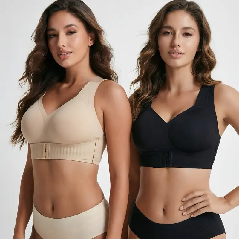 Ibrastar Posture Bra, Women’S Beige Wireless Bra, Soft Breathable Non-Removable Molded Cups, Yoga Fitness Sportswear for Gym and Daily Training, Summer Vibes Bra Soft Comfy Bra Seamless Shaping Bras Push up Bra Bras for Women Minimizer Bra Jelly Bra