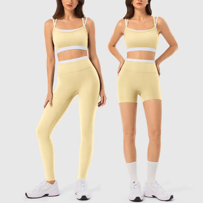INNO MINT Women's 2-Piece Fitted Workout Set - Soft, Breathable Gym Wear with Seamless Yoga Pants and Padded Sports Bra in High-Stretch Spandex Fabric