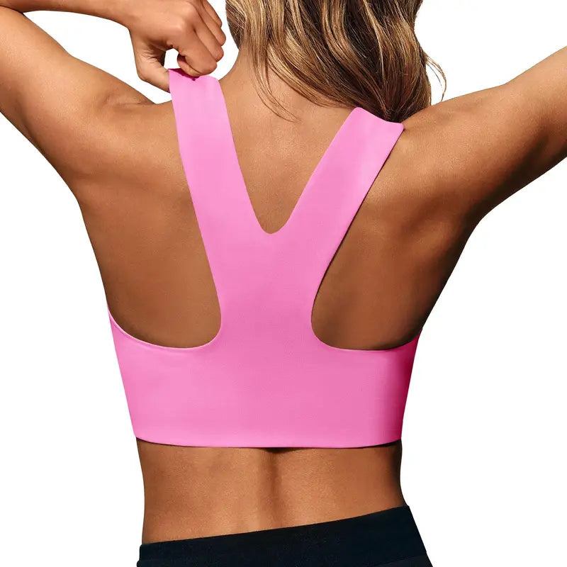 Aoysky Women's Fitted Buttery Soft Square Neck Padded Seamless Longline Sports Bra - Ideal for Yoga, Running, and Gym Workouts
