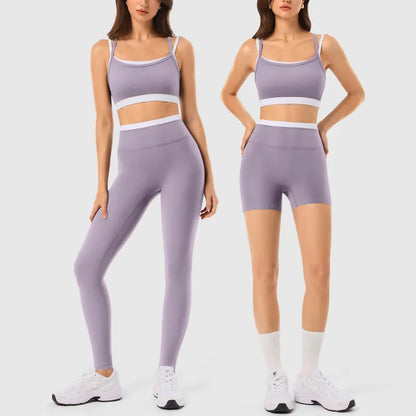 INNO MINT Women's 2-Piece Fitted Workout Set - Soft, Breathable Gym Wear with Seamless Yoga Pants and Padded Sports Bra in High-Stretch Spandex Fabric